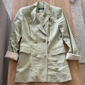 Sage Double-Breasted Blazer
